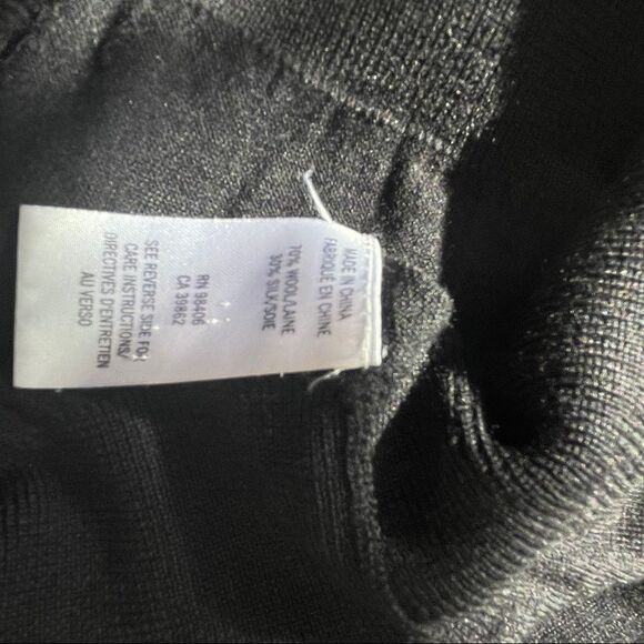 Theory Wool & Silk Faux Wrap Black Sweater - Picture 8 of 8